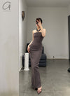 Marc Le Bihan 21915 Silk Shrinkage Stretch One-Piece Dress Collection French High-Level Handmade MLB-21942-HGY Granite PMLB4